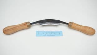 Roman Seville curved drawknife 3" long cutting edge & flax ferrules