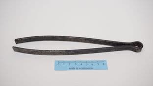 Roman style curved steel tweezers  10" 250mm long