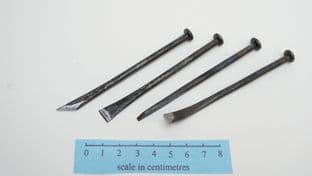 roman style set of 4 one piece small 4" 100mm chisels or gouges