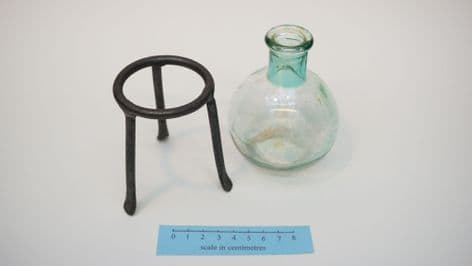 roman to medieval apothecaries herbalist or alchemists tripod stand 50x75mm tall