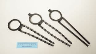 Roman Tongs or Pliers set of three hand made Camerton and trier finds