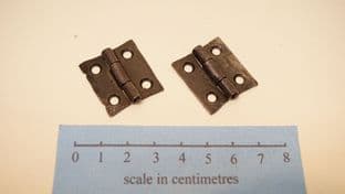 set of 2 forged distressed 25mm steel hinges for repair and restoration
