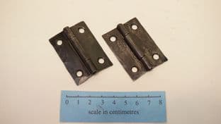 set of 2 forged distressed 50mm steel hinges for repair and restoration