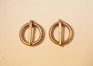set of 2 medieval bronze shoe buckles 10mm internal diameter
