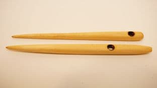 set of 2 naalbinding nalbinding needles in elder wood