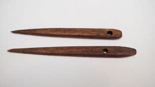 set of 2 walnut wood naalbinding nalbinding needles