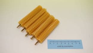 set of 5 beeswax honeycomb candles with jute wick