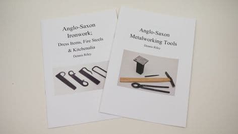 set of two A5 books on Anglo Saxon metalworking tools and  Ironwork