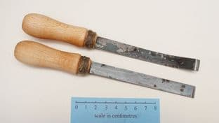 set of two medieval style paring chisels 12mm wide