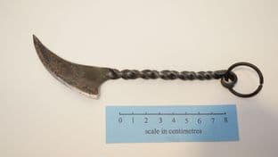 swedish iron age leather workers lunette knife 3-4thc