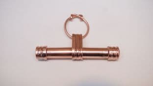 viking bronze brazed copper needle case from jaren in sweden 8cm long with suspension loop last one
