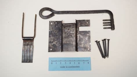 viking mastermyr chest lock number 4 drilled with nails raised version