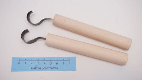 viking roman 15mm diameter curved spoon gouges set of two left and right