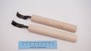 viking roman 25mm diameter curved spoon gouges set of two left and right