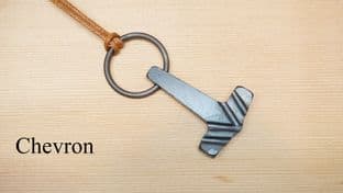 Viking thors hammer necklace and thonging in steel chevron design