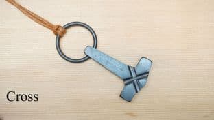 Viking thors hammer necklace and thonging in steel cross design