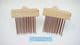 weavers pair of hand forged copper plated steel wool combs made in Sheffield England
