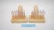 weavers pair of hand forged copper plated steel wool combs made in Sheffield England