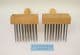 weavers pair of stainless steel wool combs made in Sheffield England