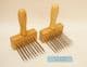 weavers pair of stainless steel wool combs made in Sheffield England