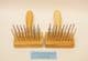 weavers pair of stainless steel wool combs made in Sheffield England