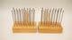 weavers pair of stainless steel wool combs made in Sheffield England