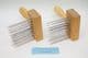 weavers pair of stainless steel wool combs made in Sheffield England
