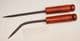 willow basket weaving tool set of 2 bodkins with stained pine bobtail handles