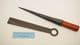 willow basket weaving tool set of 4 stained pine Tuscan style handles