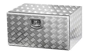 Bawer L600 x H400 x D450mm Chequer Plate Aluminium Toolbox - S/S Lock