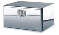 Bawer L600 x H400 x D500mm Stainless Steel Toolbox - Matt Finish with Bright Lid and S/S Lock