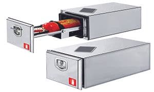 Bright Stainless Steel Pullout Fire Extinguisher Box