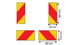 Four Truck Marker Boards Rear Reflecting & Fluorescent REG ECE70 285MM X 132MM