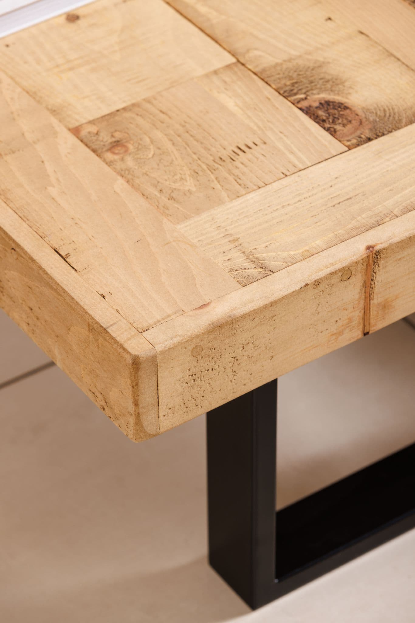 Boston Coffee Table Rustic Coffee Table With Industrial Square Legs