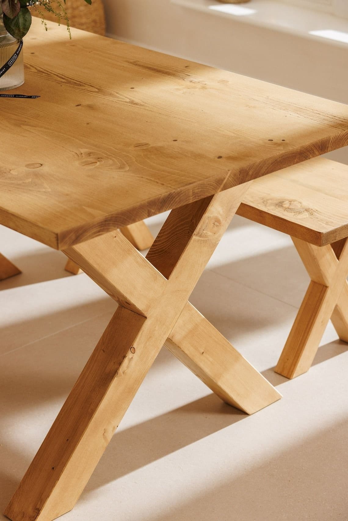 Industrial Dining Table John Lewis Calia Style Rustic XF Wooden Chunky Legs