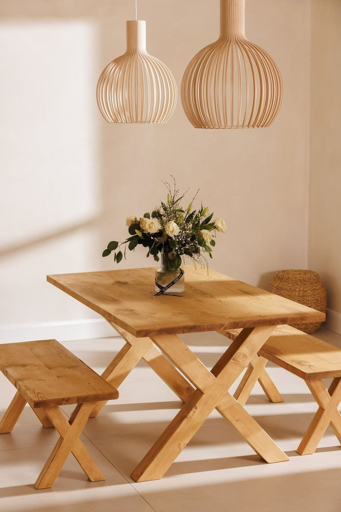 Industrial Dining Table John Lewis Calia Style Rustic XF Wooden Chunky Legs