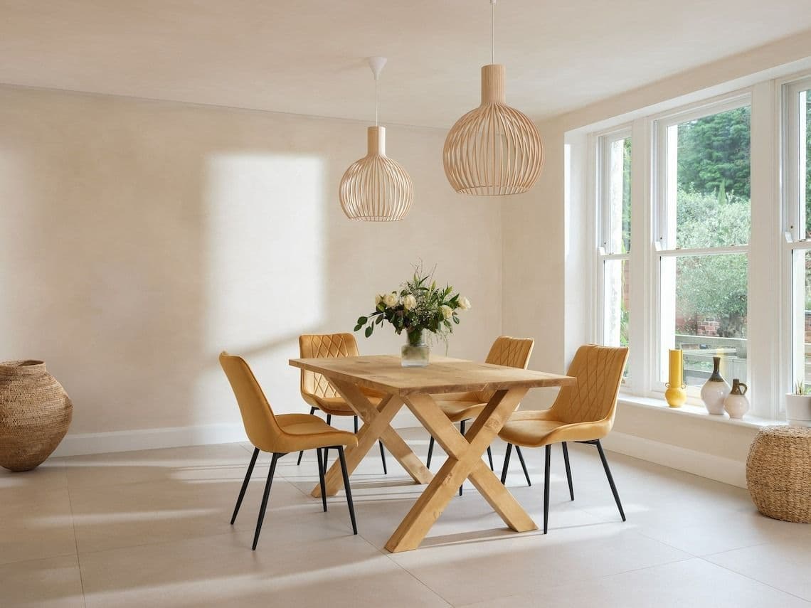 Industrial Dining Table John Lewis Calia Style Rustic XF Wooden Chunky Legs