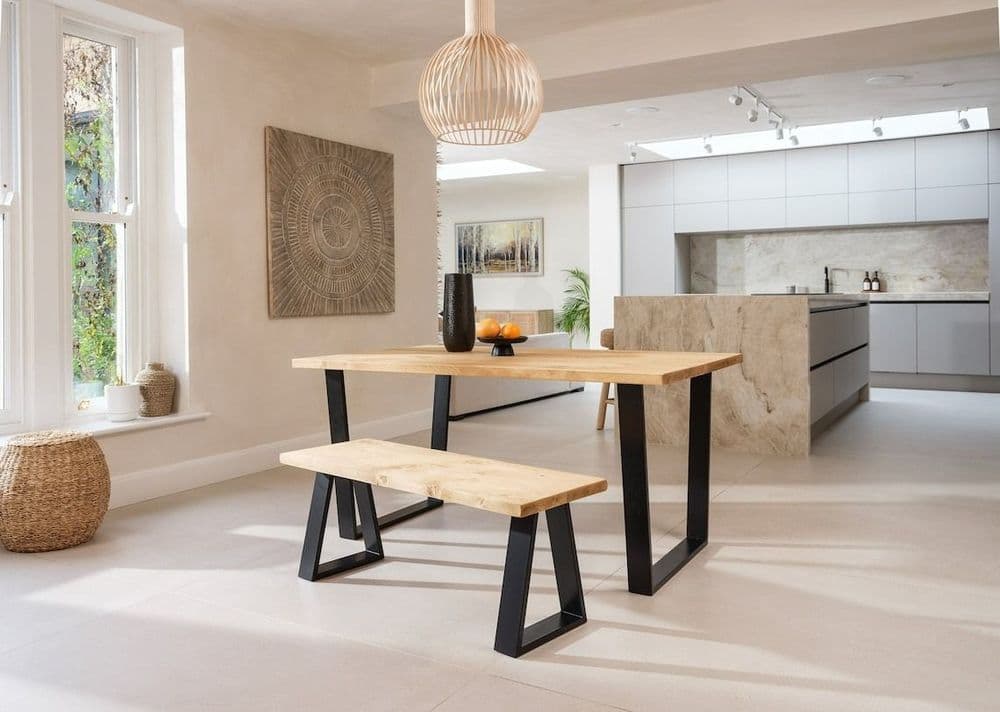 Industrial Dining Table John Lewis Calia Style V and TrapeziumFRAME LEGS Rustic Wood