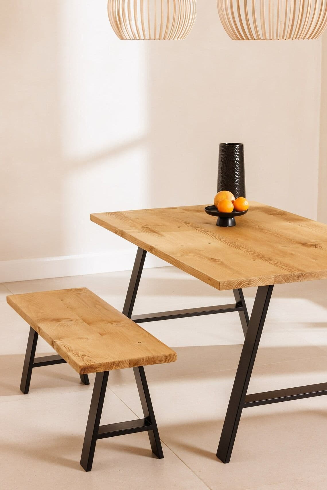 John Lewis Calia Style Industrial Reclaimed Dining Table AFRAME INDUSTRIAL LEGS