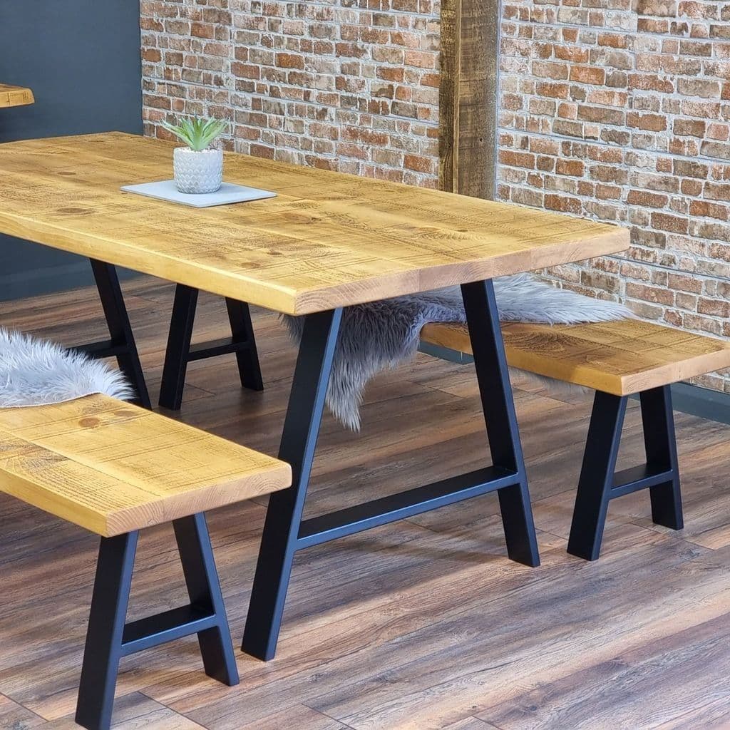 John Lewis Calia Style Industrial Reclaimed Dining Table AFRAME INDUSTRIAL LEGS