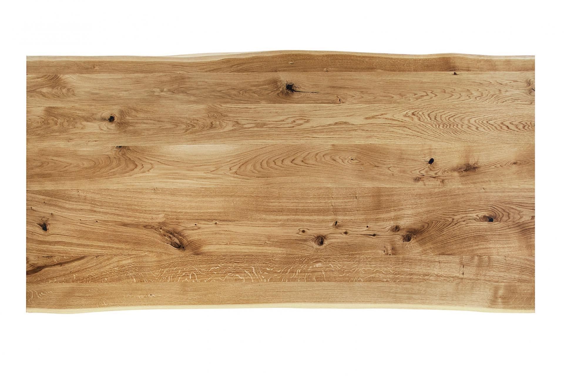 Live Edge Solid Oak Dining Table with HB FRAME LEGS