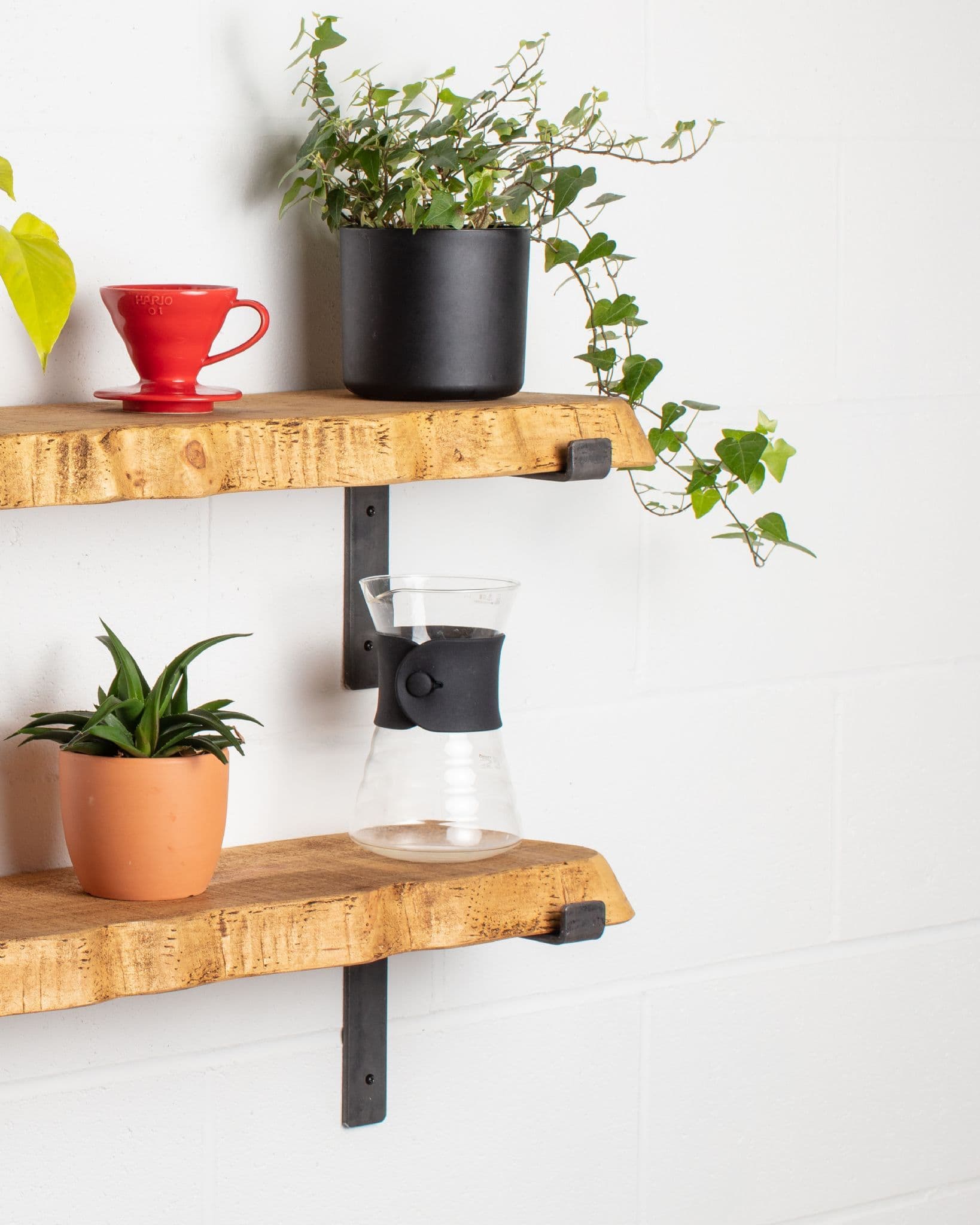 Reclaimed Live Edge Round Corners Shelves Handmade Solid Wood