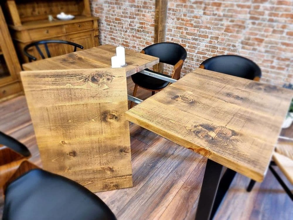 Rustic Extendable Dining Table Kitchen Industrial Rustic Wood