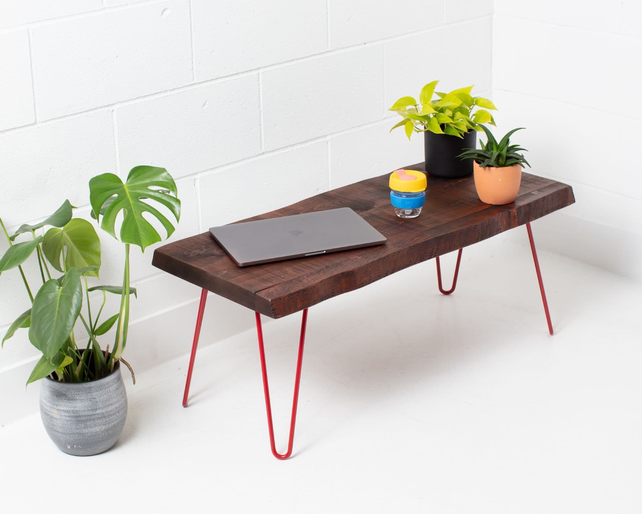 Rustic Live Edge Coffee Table Handmade with Hairpin Legs / A