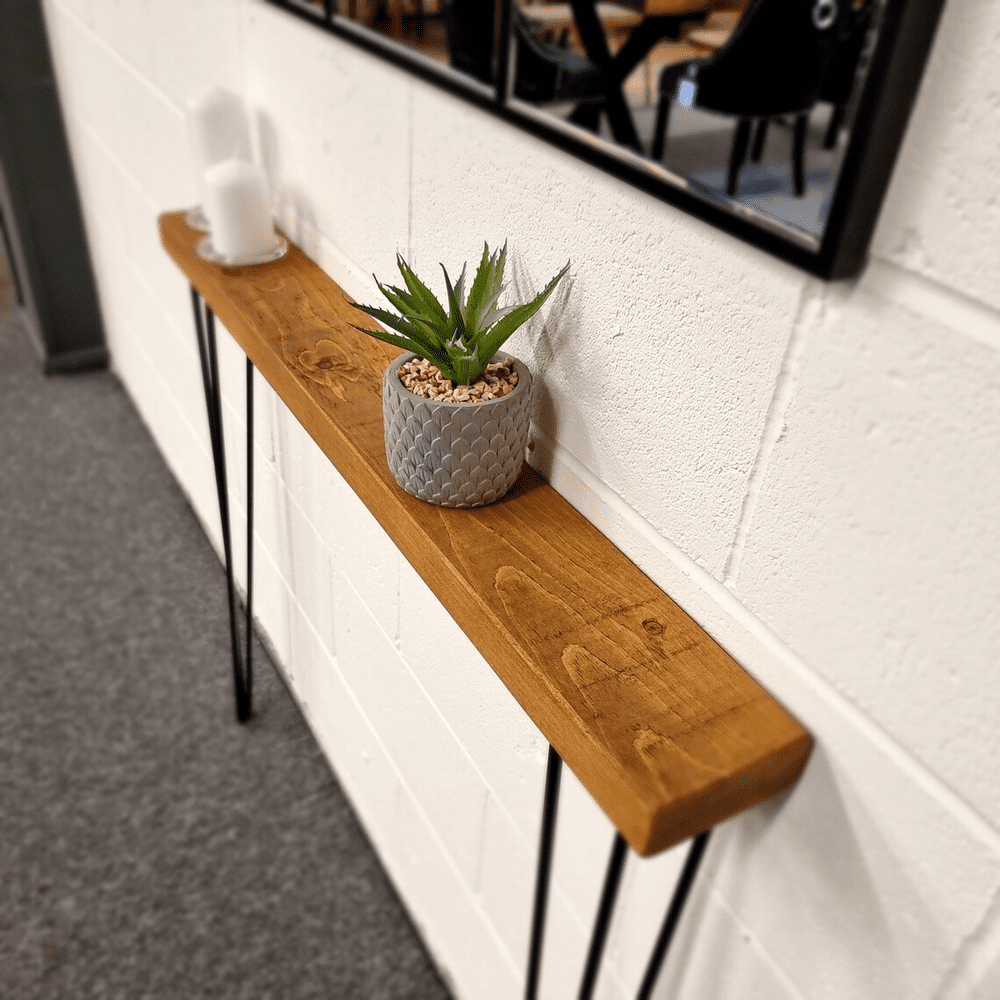 Rustic Skinny Console Table with Hairpin legs