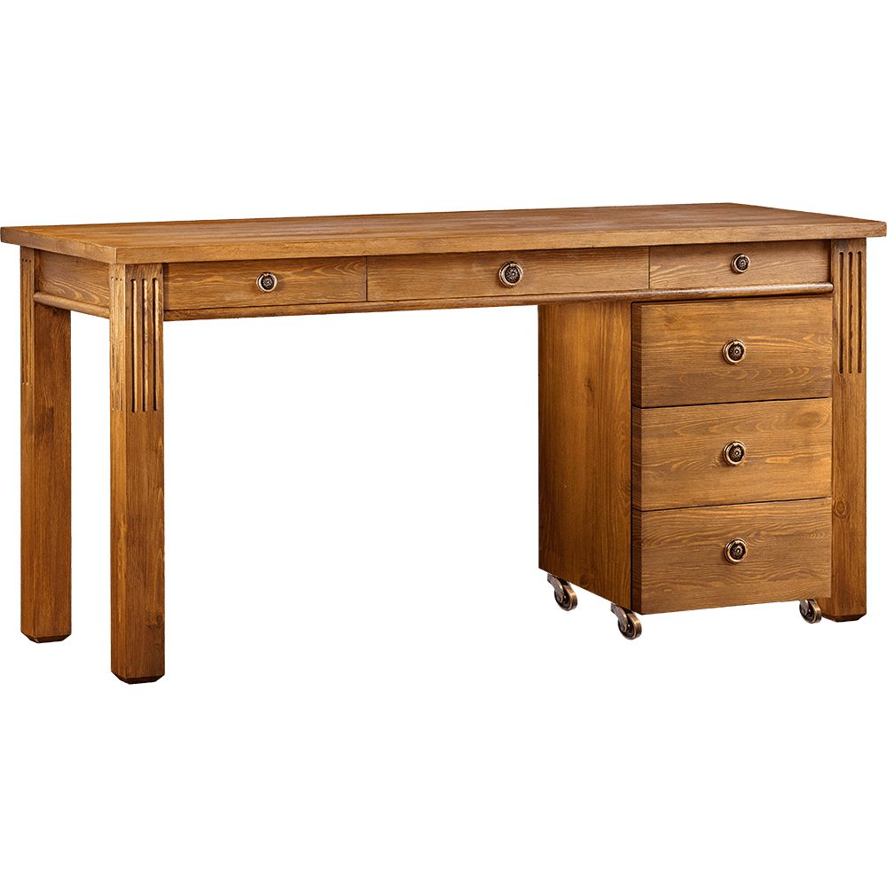 Wooden Desk with Drawers and one