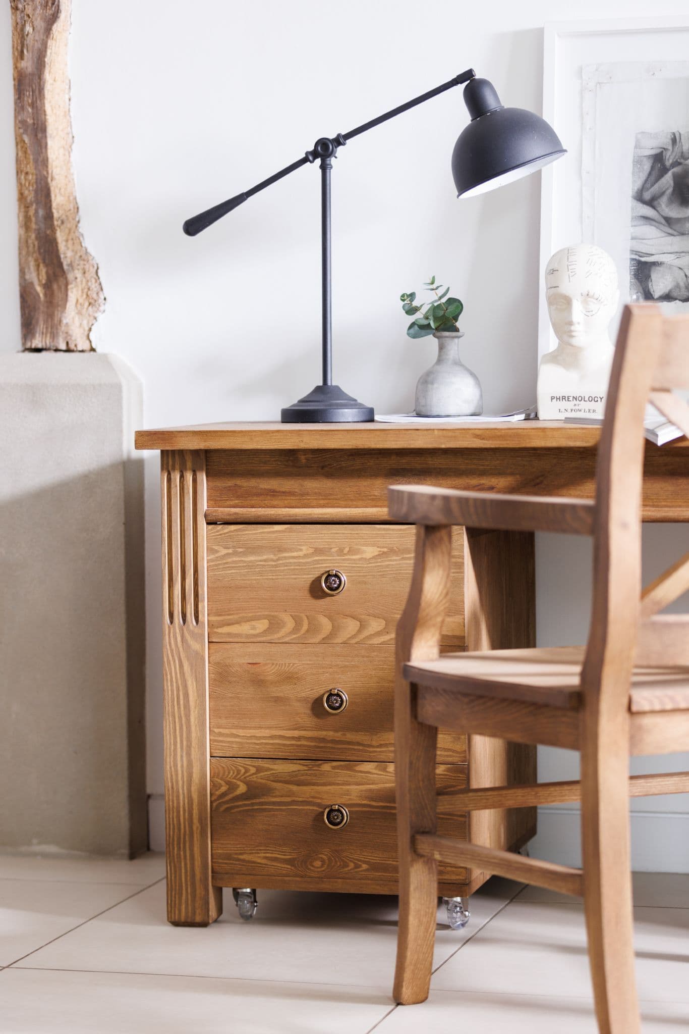 Wooden Desk with Drawers and one