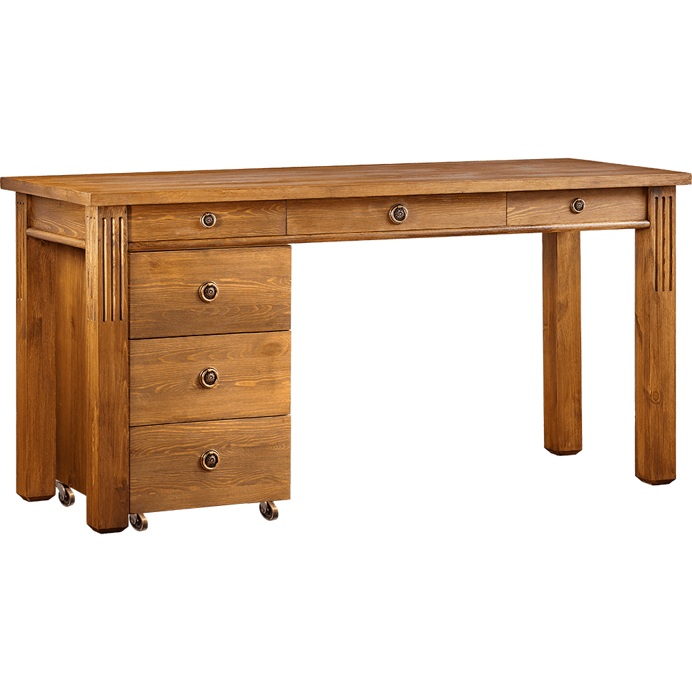 Wooden Desk with Drawers and one
