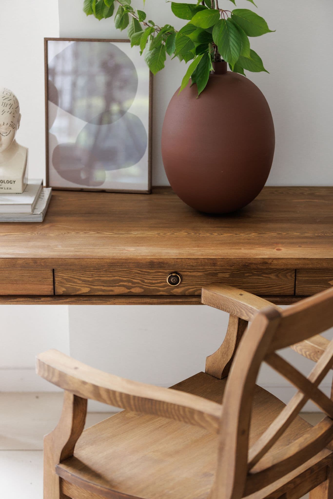 Wooden Desk with Drawers and one