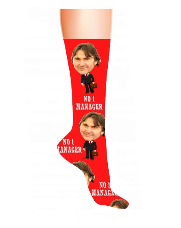 Business Man Photo & Text Socks